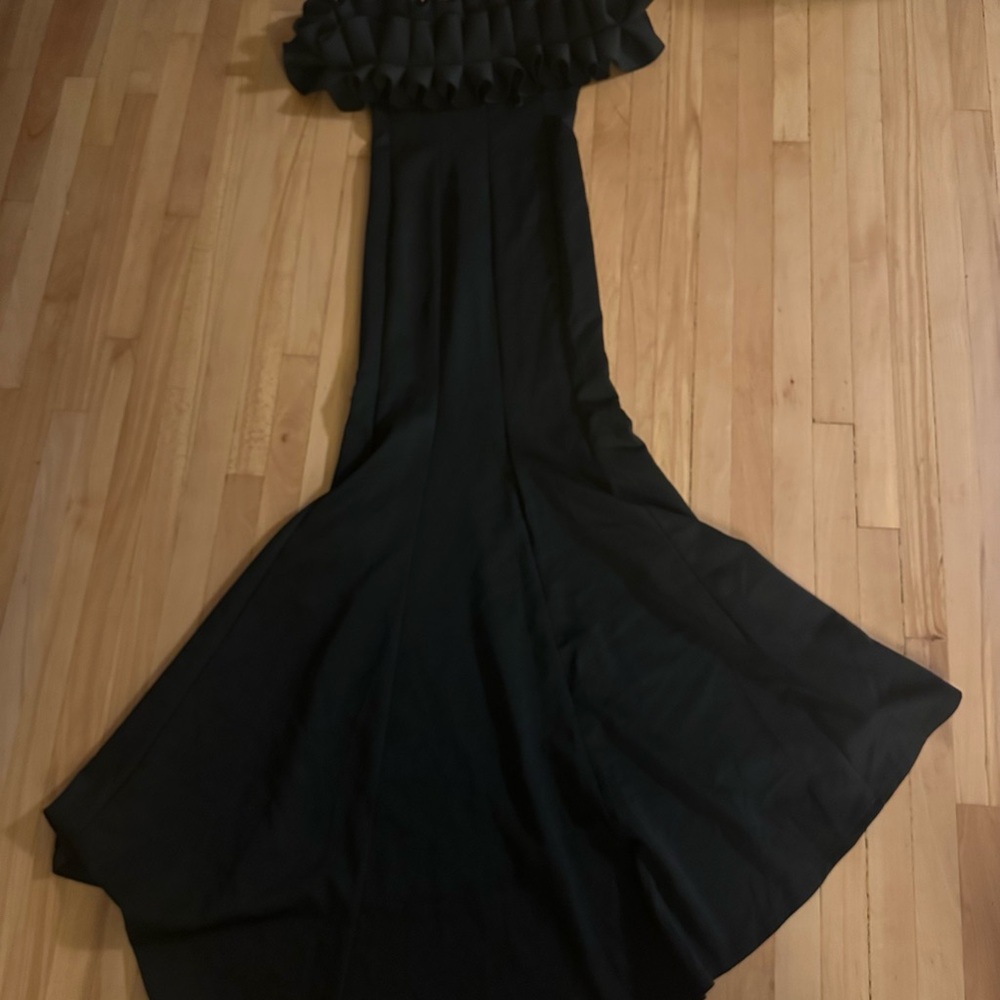Ever Pretty Off-the-Shoulder Blue Maxi Gown